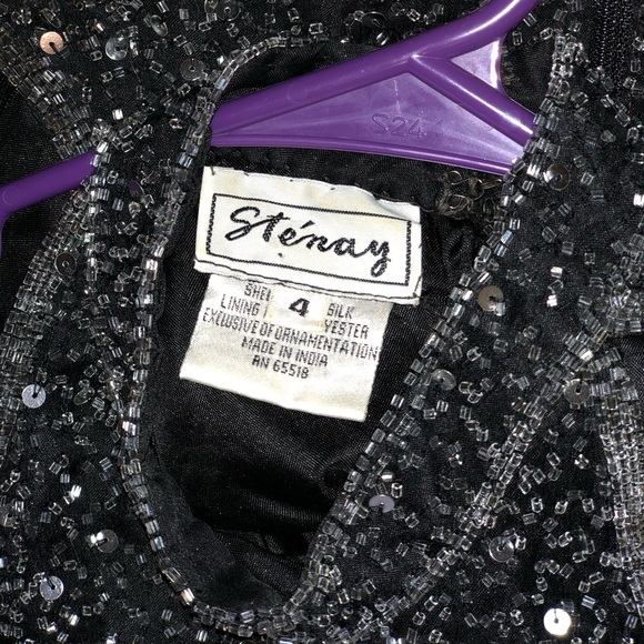 🖤VINTAGE Sténay Black Beaded Sequence Fitted Dress🖤 - Picture 12 of 12